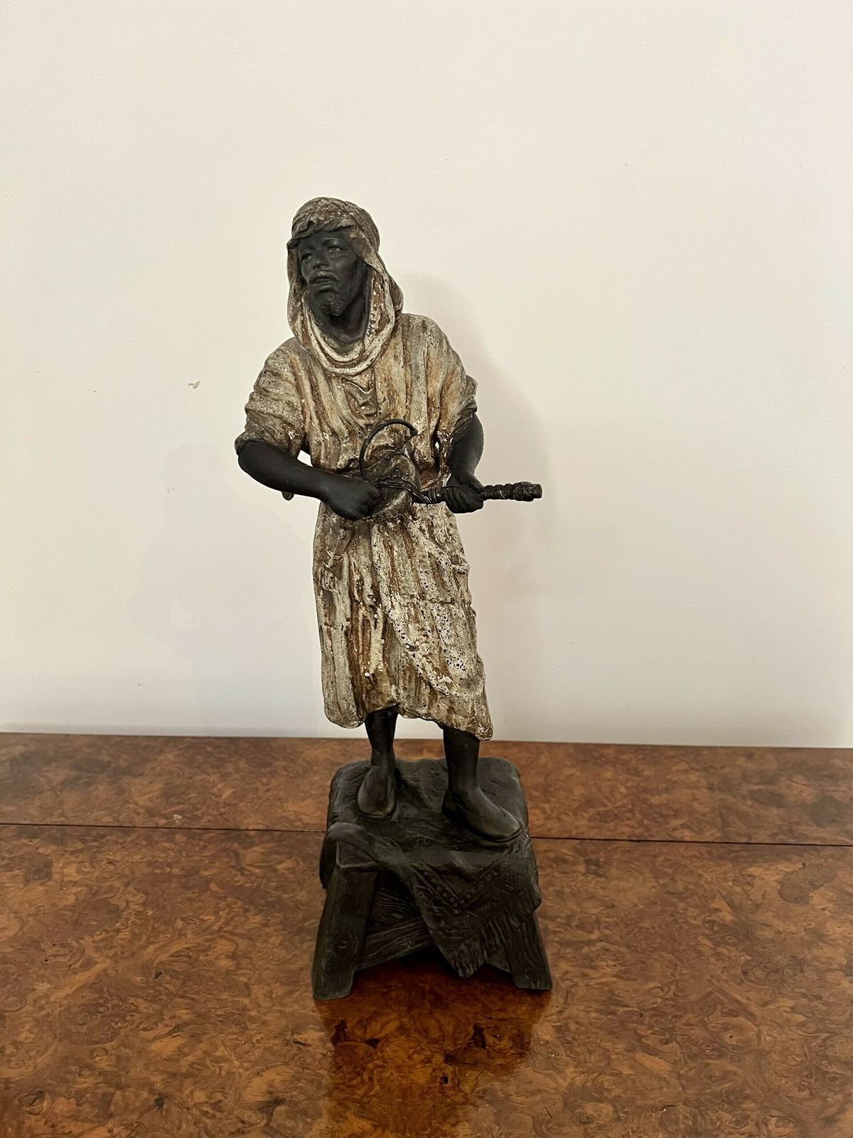 Unusual Pair Of Antique Spelter Figures photo buy