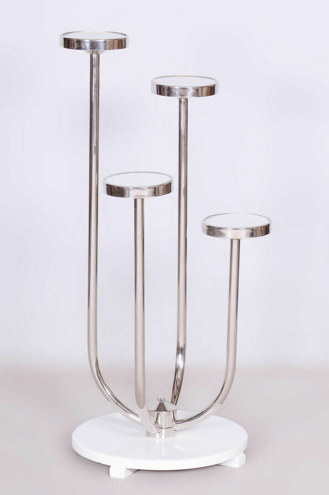 Restored Bauhaus Flower Stand, Vichr A Spol, Chrome Plated Steel, Czechia, 1930s