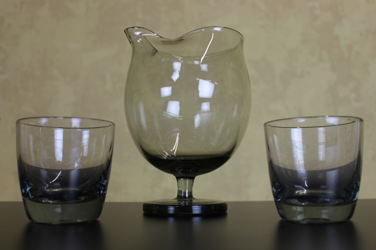 Holmegaard Glass Tivoli Martini Mixer Jug And 4 Glasses By Per Lutken photo vinterior