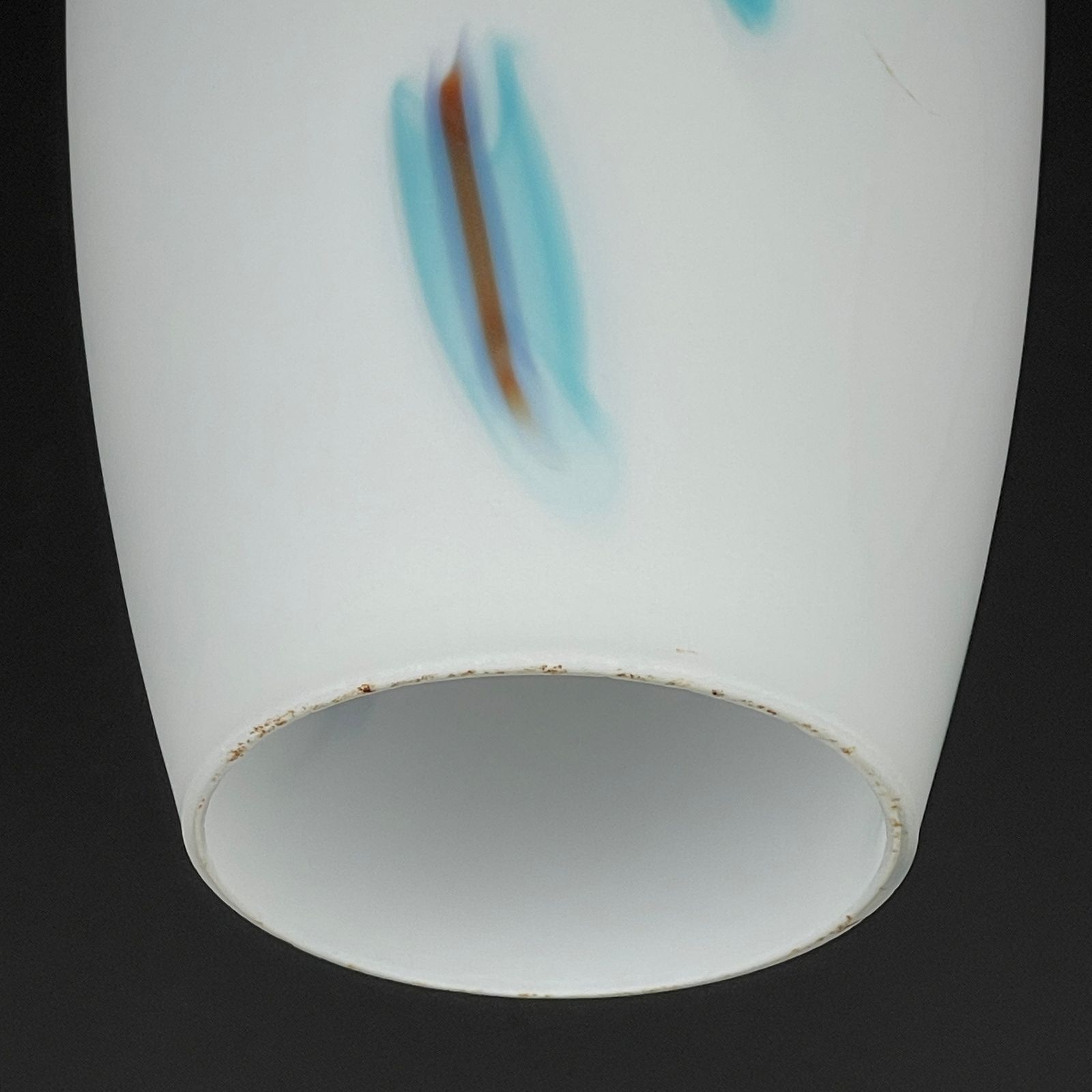 photo for sale Mid Century Multicolor Opaline Murano Glass Pendant Lamp By Stilnovo Italy 1950s