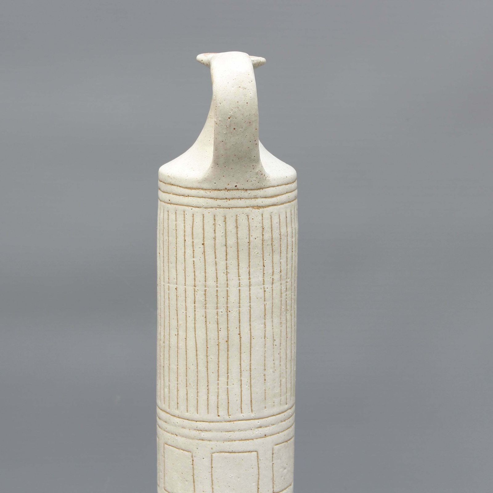 photo furniture Italian Cylindrical Ceramic Vase By Bruno Gambone (Circa 1970s)   Large
