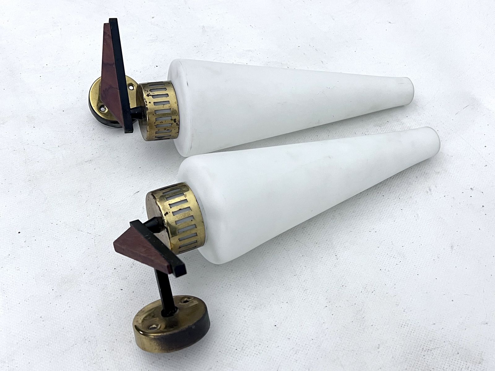 Mid Century Pair Of Sconces In Stilnovo Manner. Italy 1950s photo buy