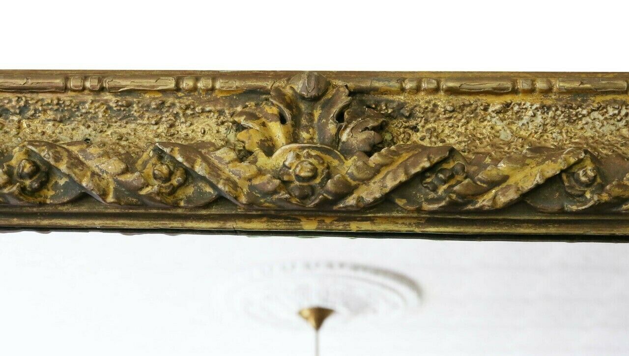 Antique Fine Quality Large Giltwood 19th Century Overmantle Or Wall Mirror photo furniture