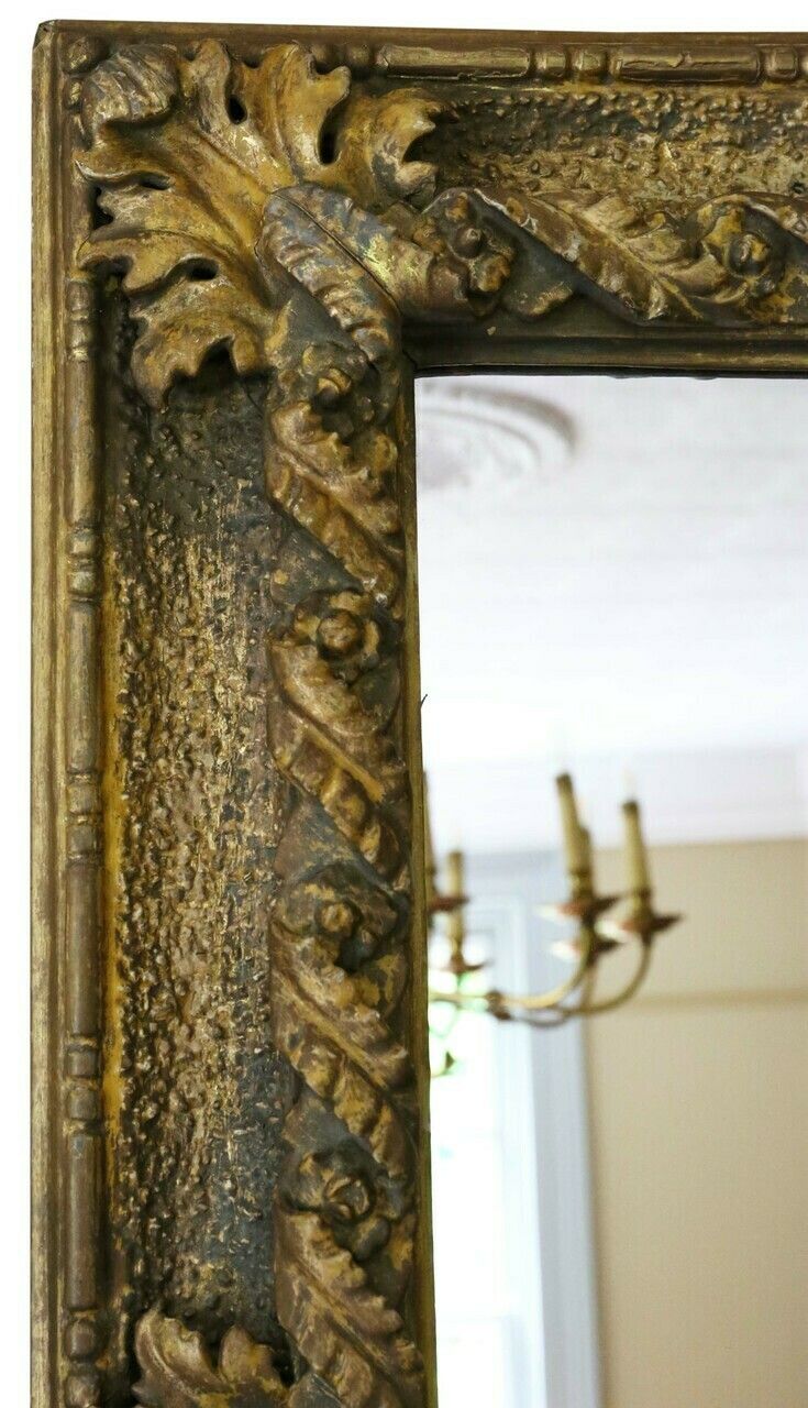Antique Fine Quality Large Giltwood 19th Century Overmantle Or Wall Mirror photo for sale