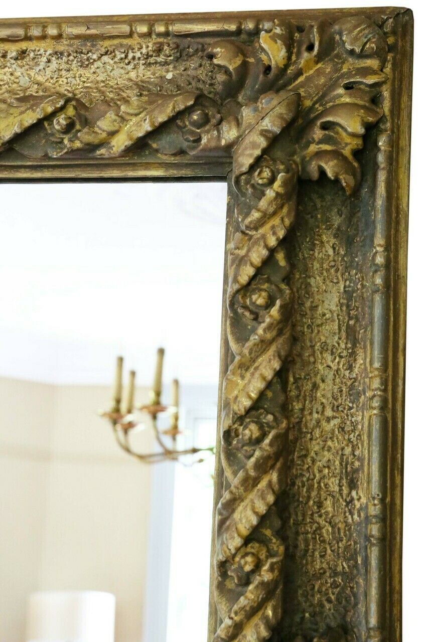 Antique Fine Quality Large Giltwood 19th Century Overmantle Or Wall Mirror photo Home Decor