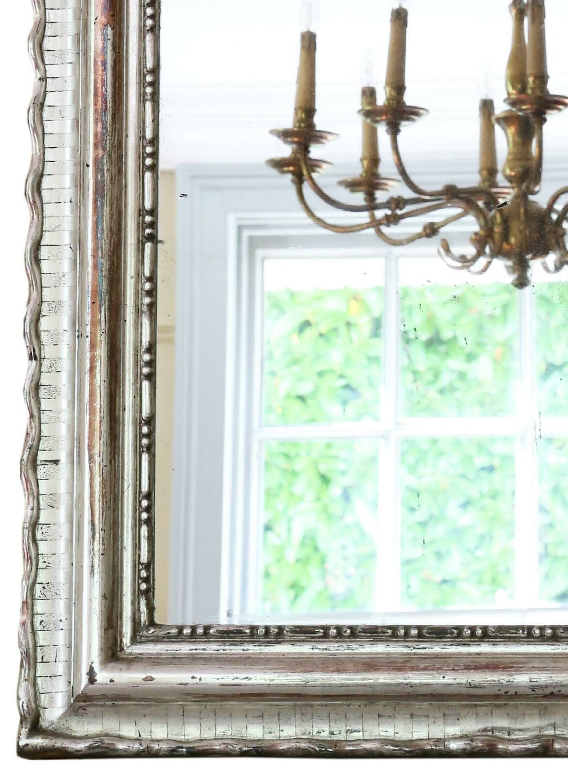 Antique Fine Quality Large Silver Gilt 19th Century Overmantle Or Wall Mirror photo for sale
