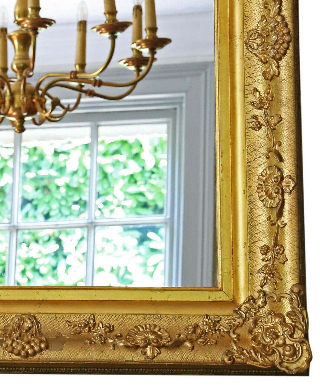 Antique Fine Quality Large Gilt Overmantle Wall Mirror 19th Century photo Home Decor