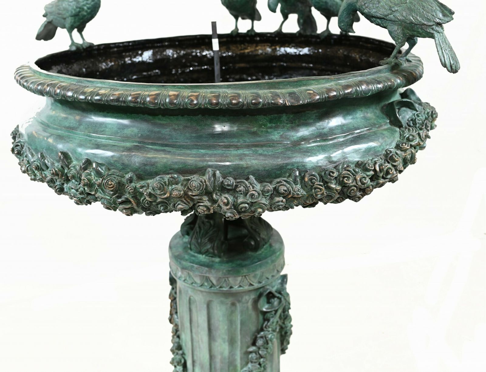 photo furniture Large Classical Italian Bronze Bird Fountain Statue