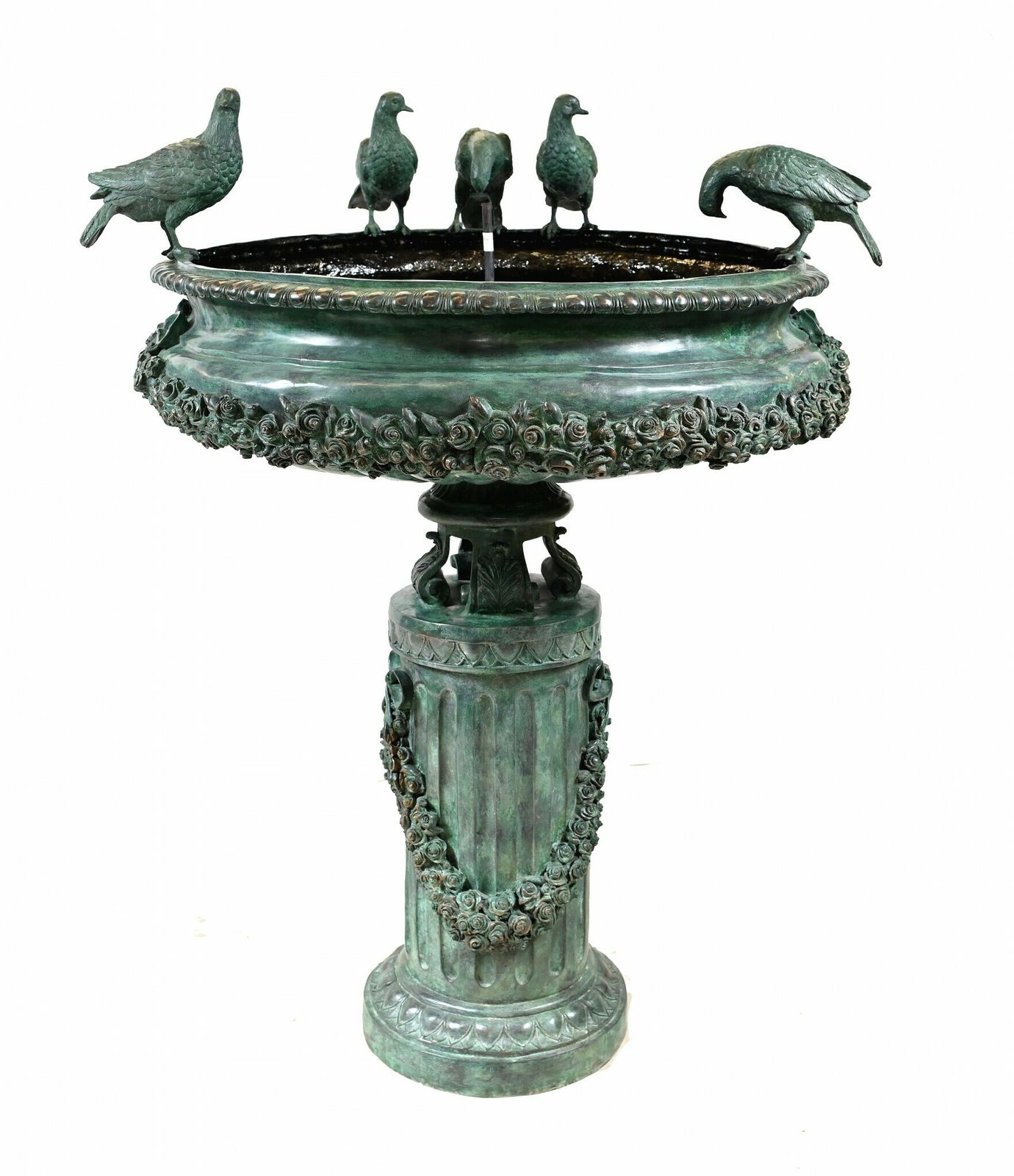 photo for sale Large Classical Italian Bronze Bird Fountain Statue