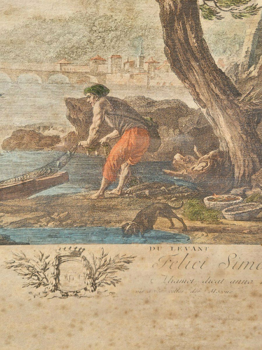 Suite Of 4 Framed Engravings, Fishing, Xixth Century photo 1150.0