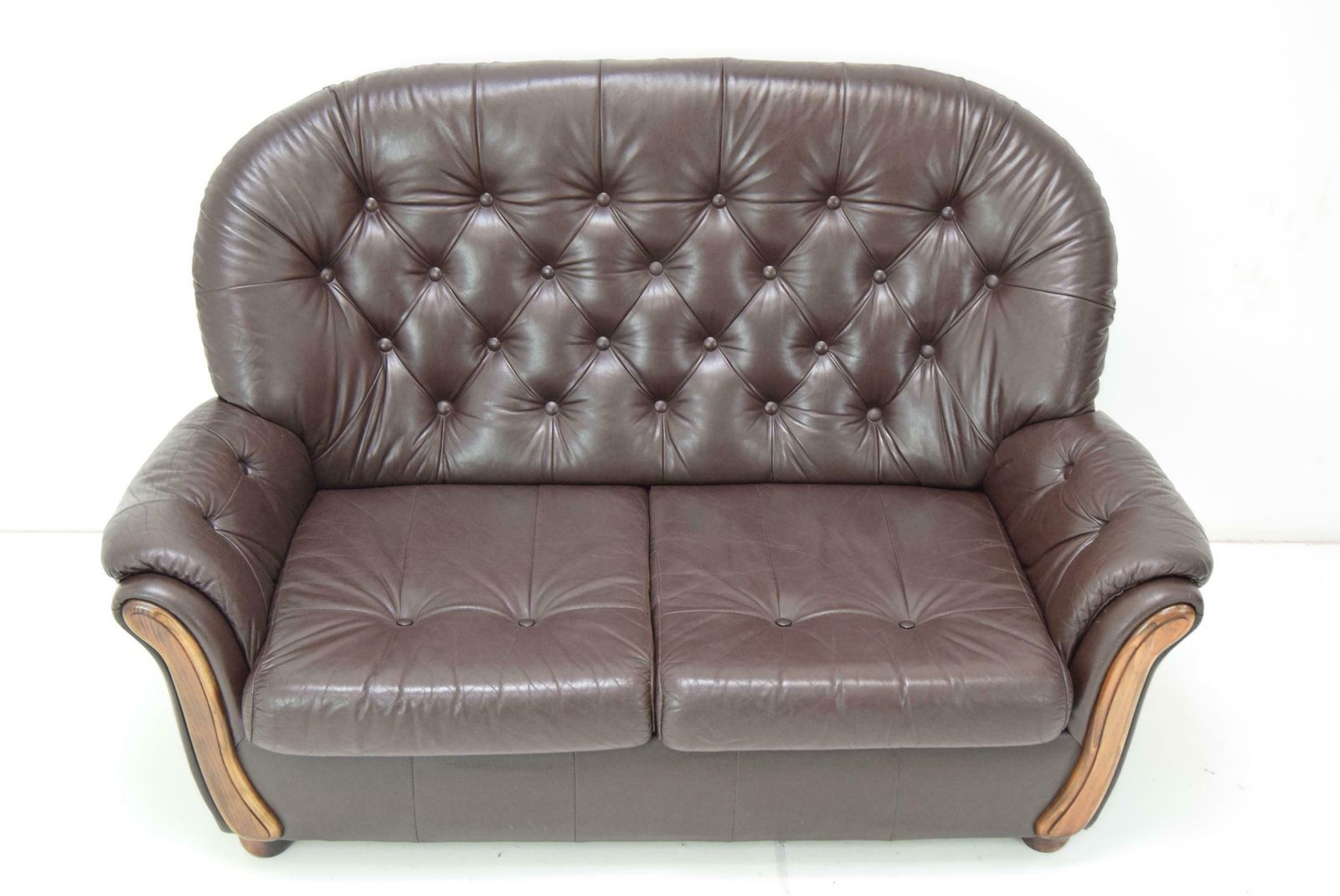 Mid Century Leatherette Two Seat Sofa, 1990's. photo Furniture