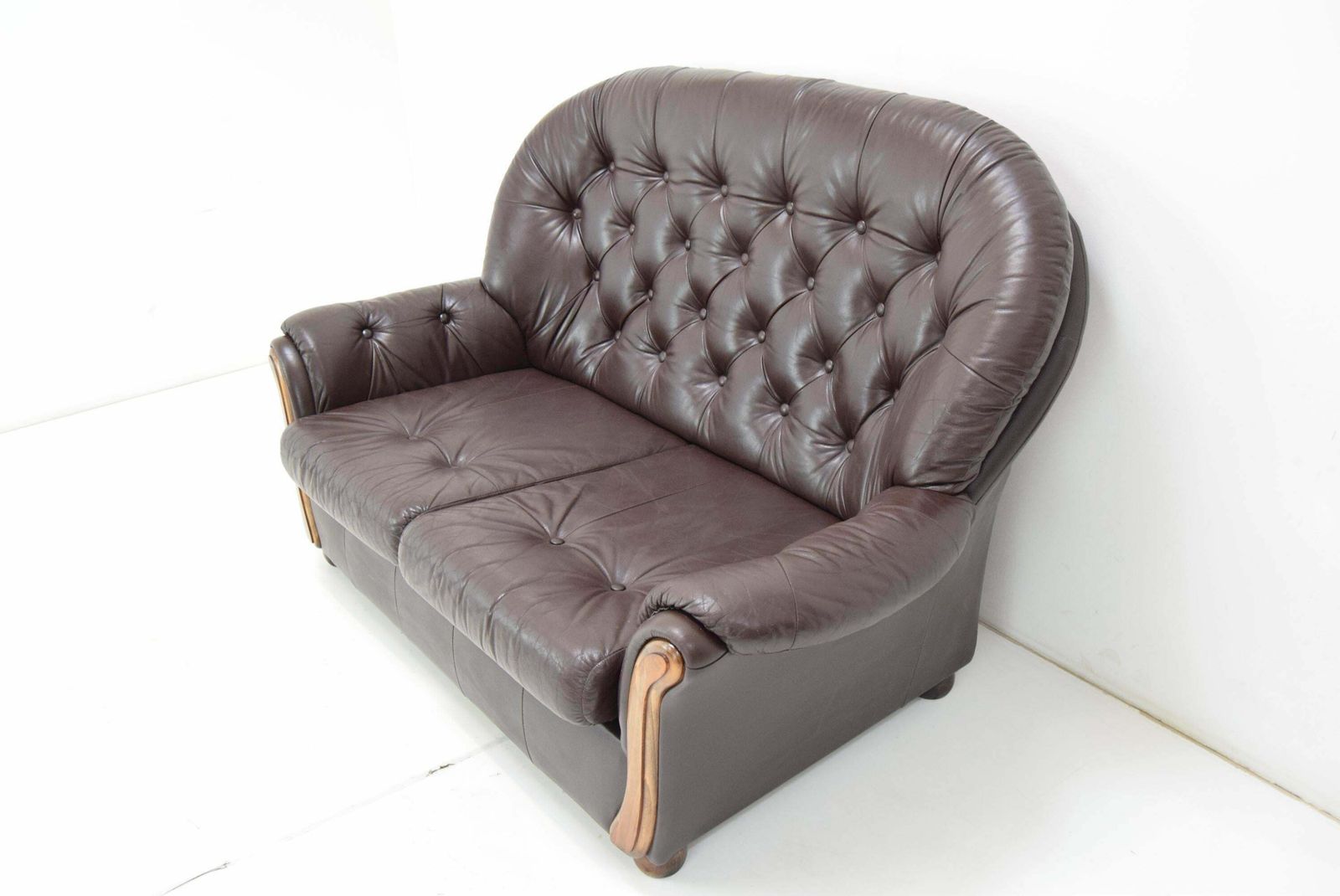 Mid Century Leatherette Two Seat Sofa, 1990's. photo 896.0