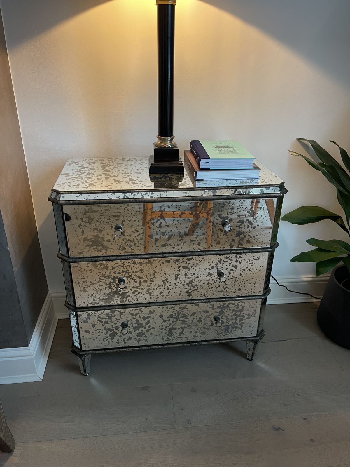 Set Of Two Antiqued Mirror Chest Of Drawers (Paolo Moschino) photo Furniture