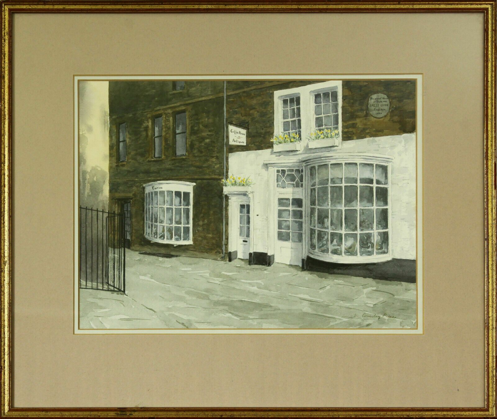Watercolour By Victor Coverley Price. Titled "Sally Lunns House, Bath"