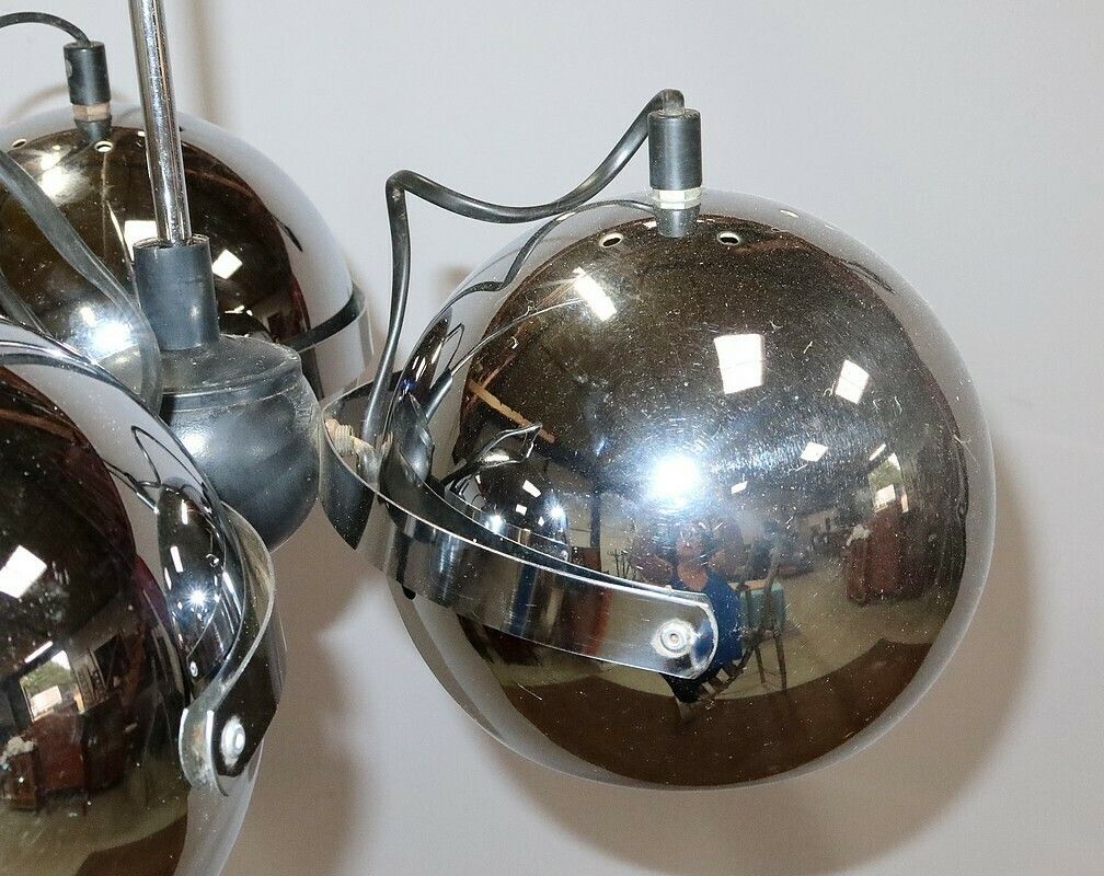 1225.7 Eyeball Pendant In Chromed Metal – 1960s photo