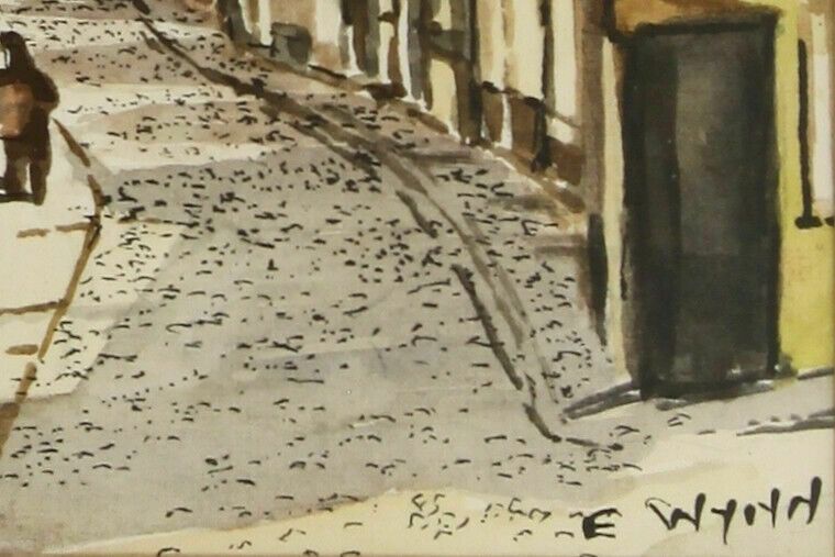 Watercolour By Eric Wynn. Titled "Elm Hill, Norwich" photo for sale