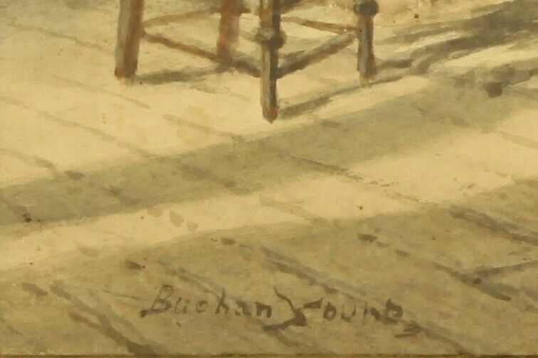 Watercolour By David Buchan Young. Old Farmhouse Fireplace photo for sale