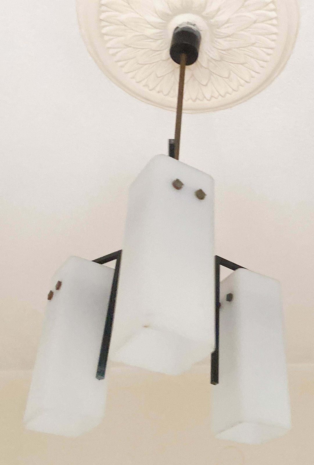 photo vintage Italian Mid Century Chandelier By Stilnovo, 1950s