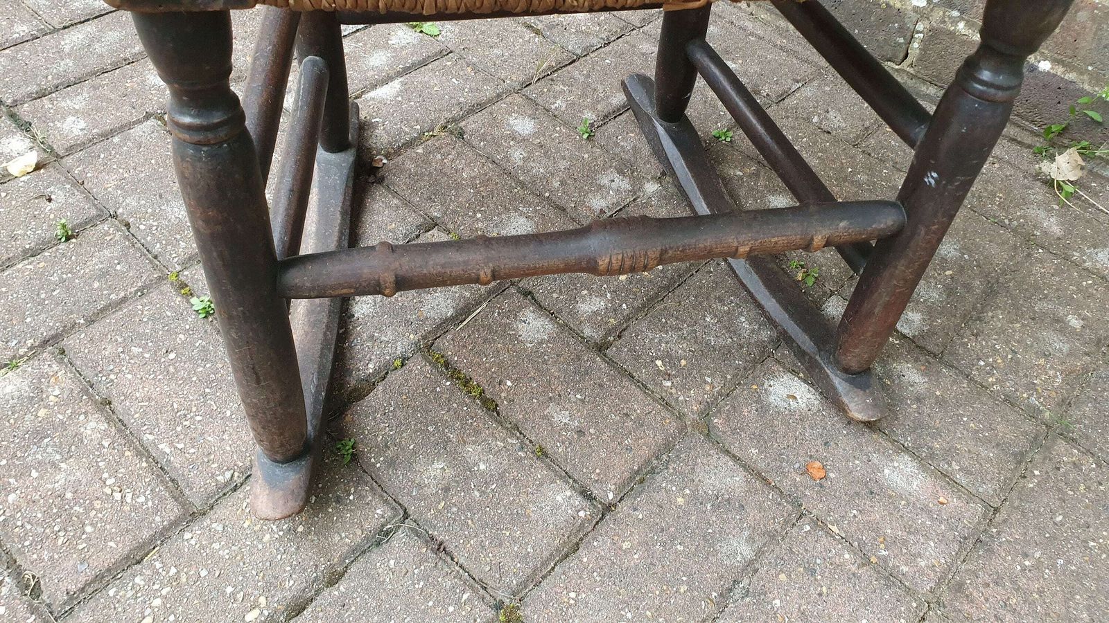 Rush Seated Wooden And Rocking Chair Elm photo vinterior