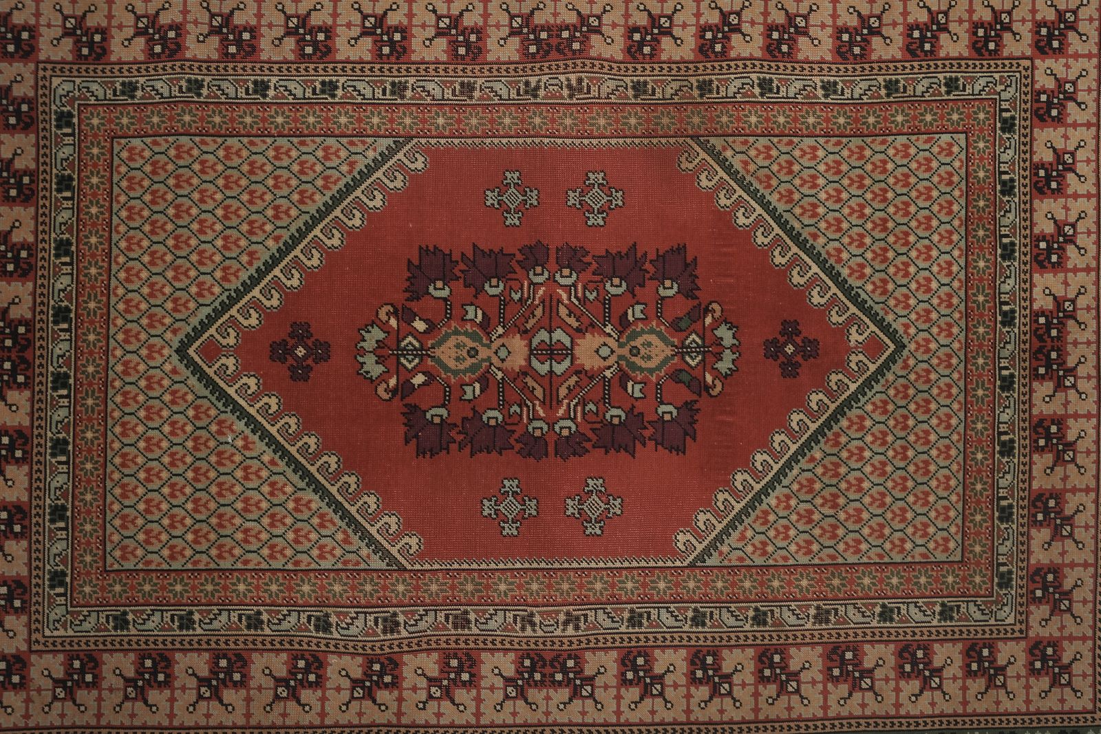 1960s Handknotted Moroccan Red Pile Rug 6'2'' X 9'2'' photo vinterior