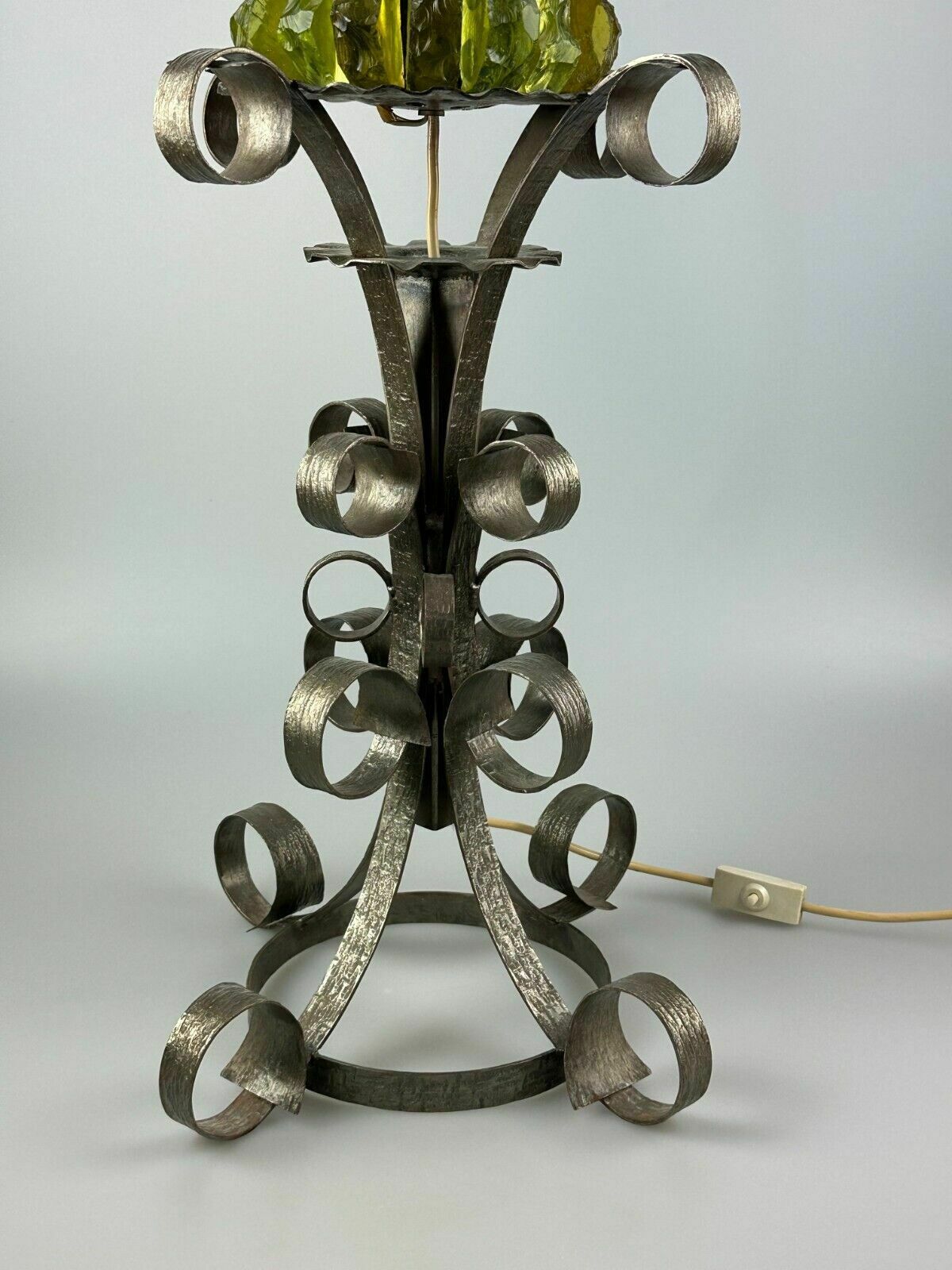 60s 70s Brutalist Floor Lamp Iron & Glass Floor Lamp Mid Century photo Lighting