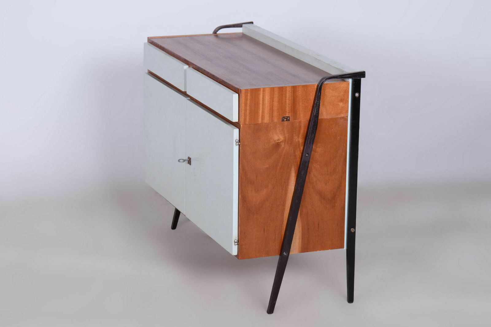 Restored Midcentury Cabinet Set, Mahogany, Revived Polish, Central Europe, 1950s photo buy