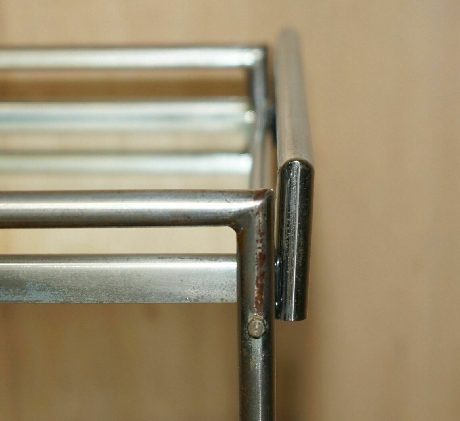 Antique Art Deco Circa 1920's French Mirrored Glass Chrome Tea Cake Trolly photo 1650.0