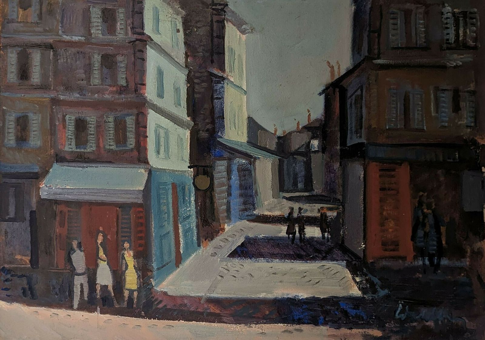 20th Century Swedish School 'Long Shadows, Paris Back Street' photo furniture