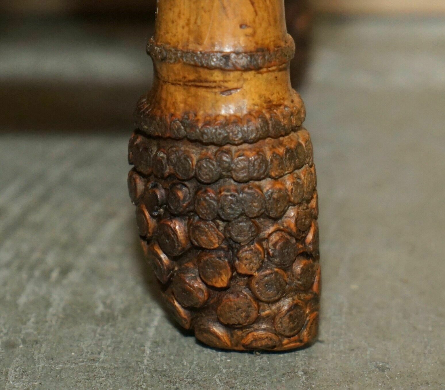photo for sale Small Antique Circa 1880 Aesthetic Movement Bamboo Carved Chinese Footstool