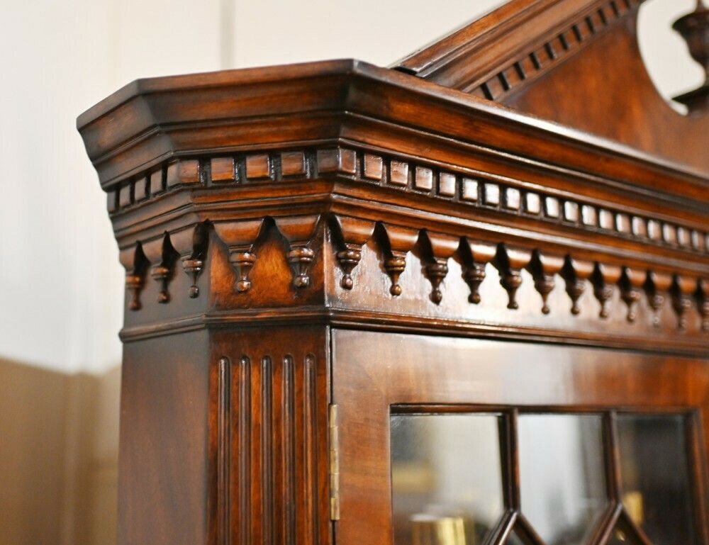 Victorian Corner Cabinet Mahogany Bookcase Glazed photo furniture