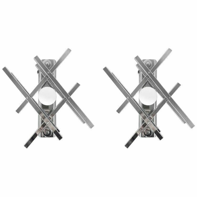 Pair Of Geometric Sconces By Gaetano Sciolari