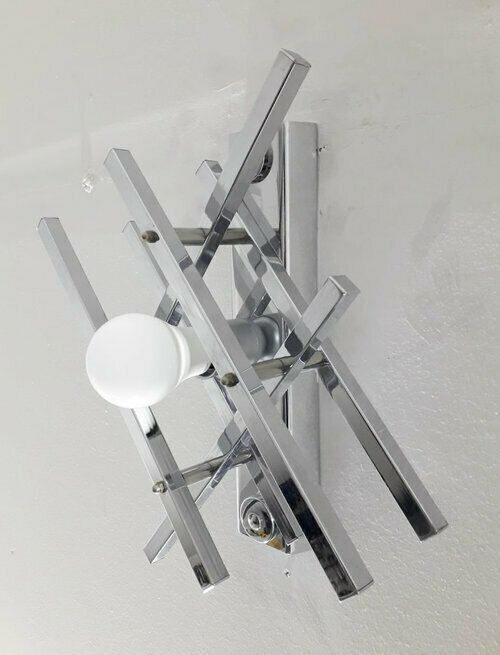 Pair Of Geometric Sconces By Gaetano Sciolari photo vinterior