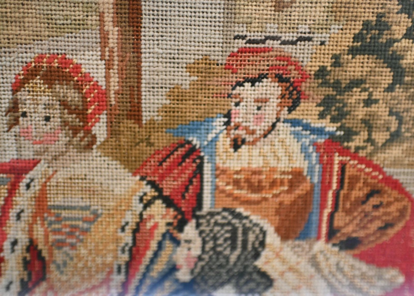 Italian Antique Tapestry Tuscan Nobleman Gilt Frame 1880 photo buy