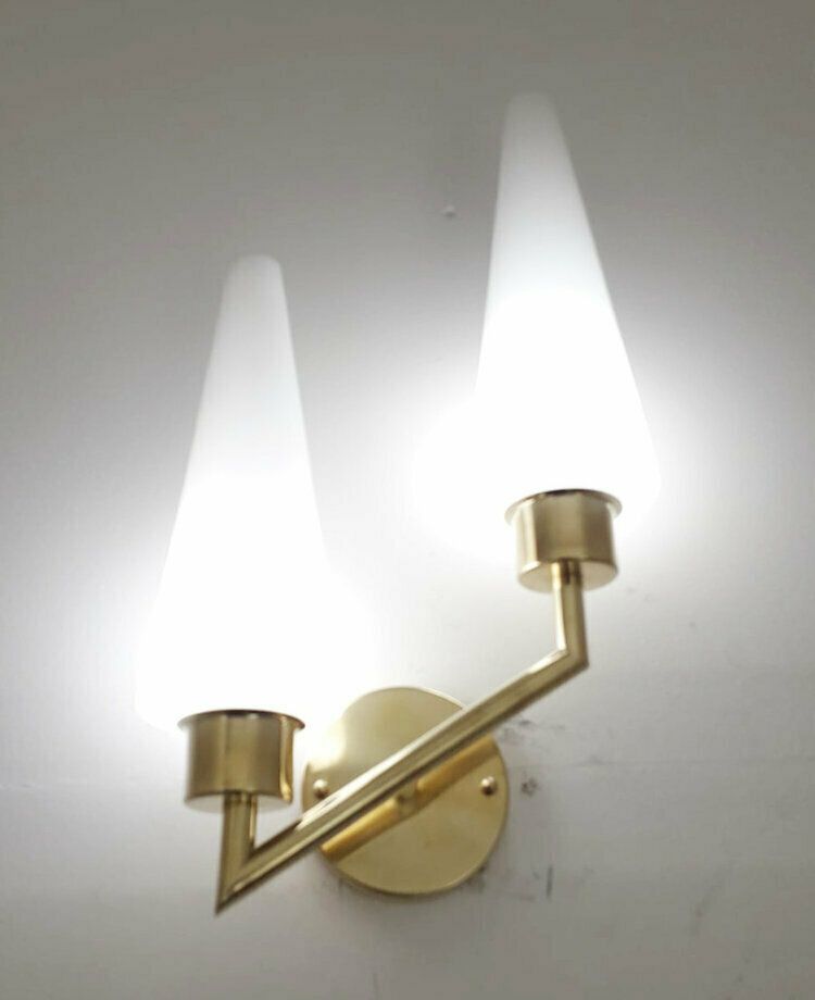 Midcentury Double Cone Stilnovo Sconce, 10 Available photo 1379.9448