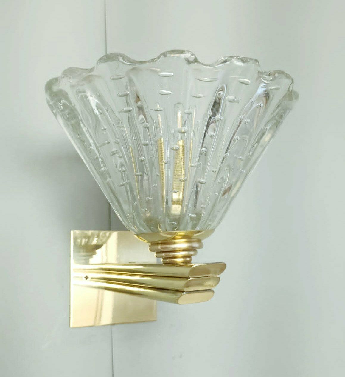 Pair Of Bollicine Cups Sconces By Barovier E Toso, 2 Pairs Available photo for sale