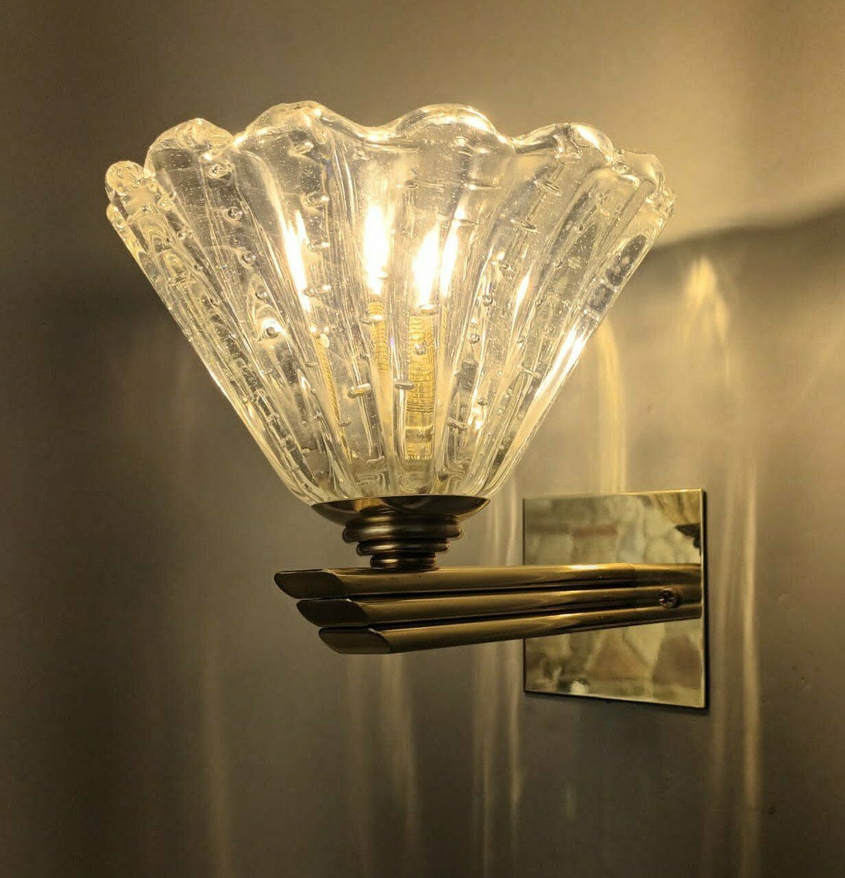 Pair Of Bollicine Cups Sconces By Barovier E Toso, 2 Pairs Available photo vinterior