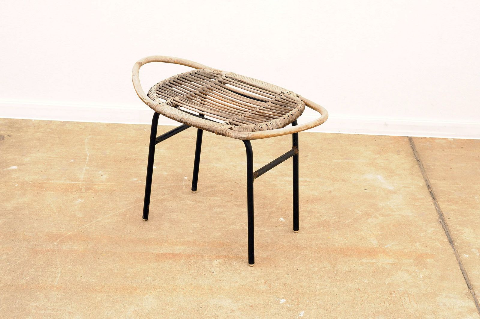 photo furniture Mid Century Rattan Stool By Alan Fuchs, Uluv, 1960´S, Czechoslovakia