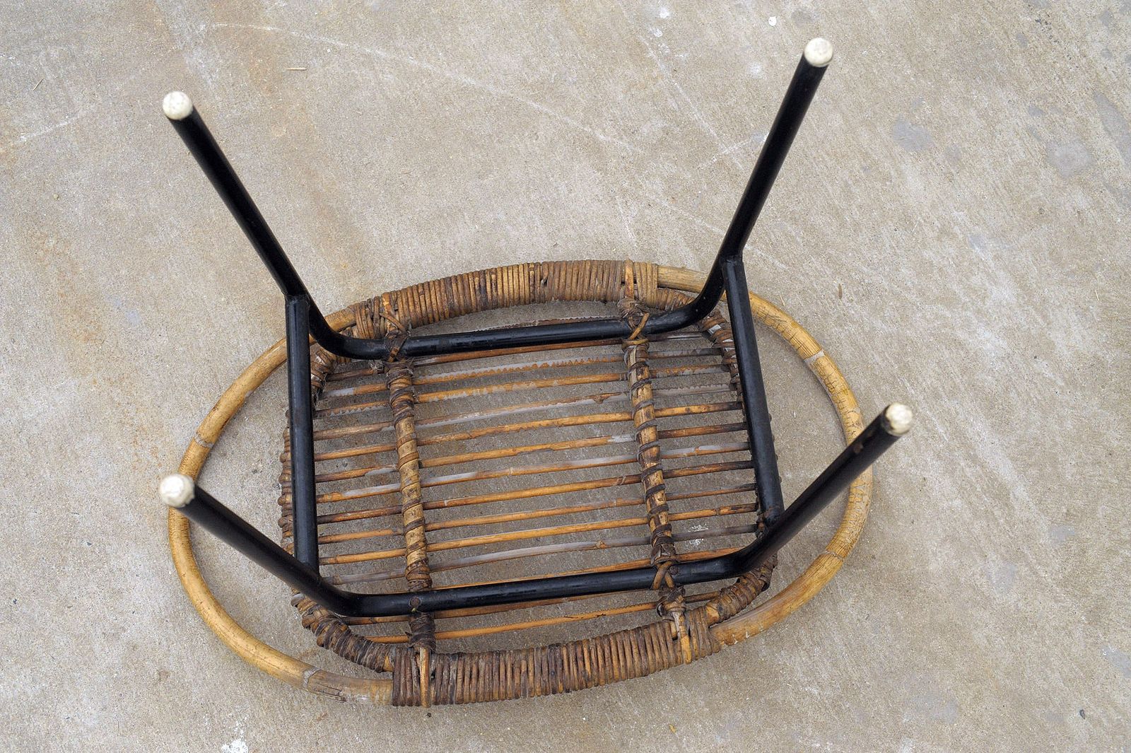 160.0 Mid Century Rattan Stool By Alan Fuchs, Uluv, 1960´S, Czechoslovakia photo