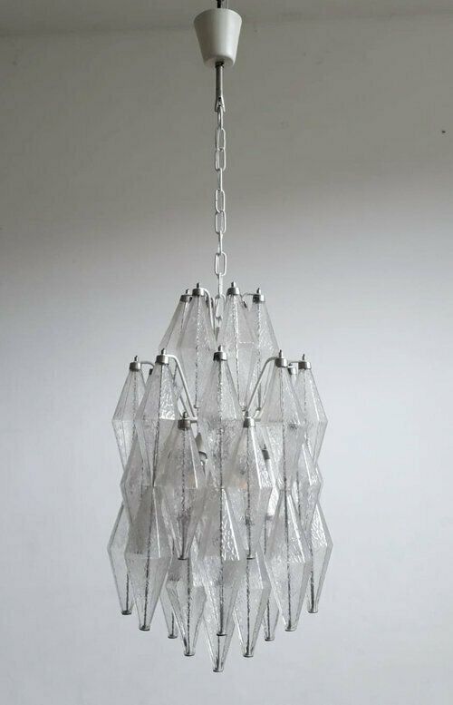 Vintage Italian Chandelier With Clear Poliedri photo Lighting