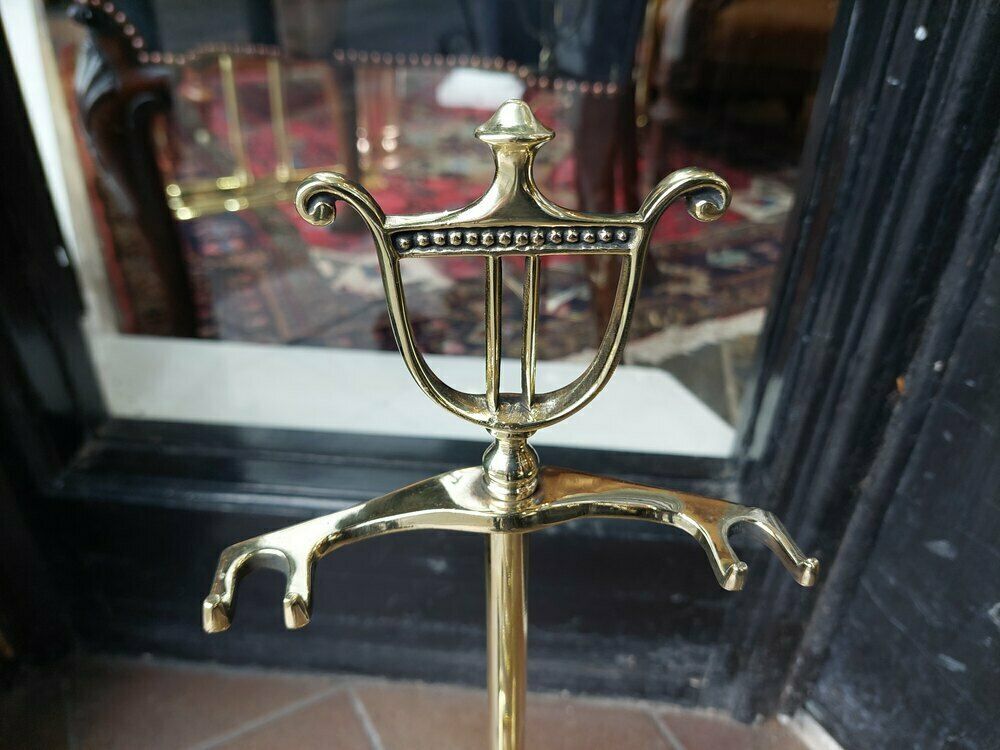 Early 20thc Brass Fireside Companion Set photo vinterior