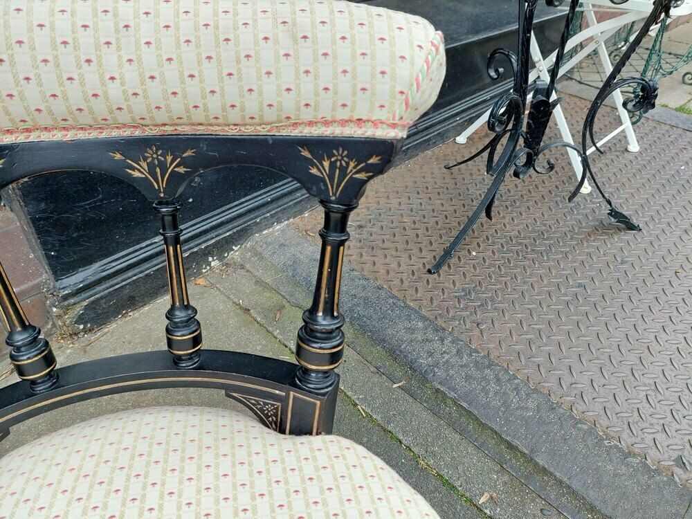 Pair Of Victorian Aesthetic Period Ebonised Chairs photo furniture