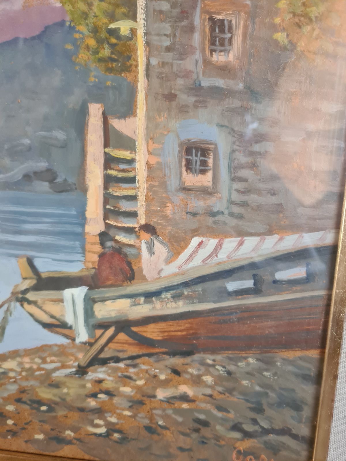 By The Lake Painting   Oil On Canvas photo furniture