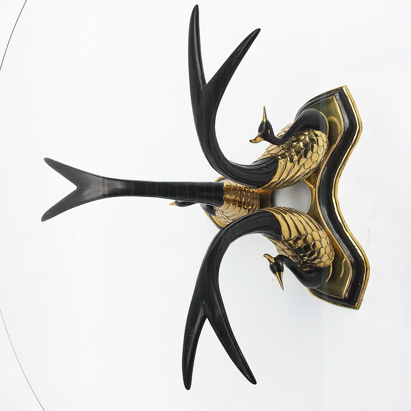 Brass Peacock Side Or Coffee Table Hollywood Regency Glam Willy Daro Glass 1970s photo for sale
