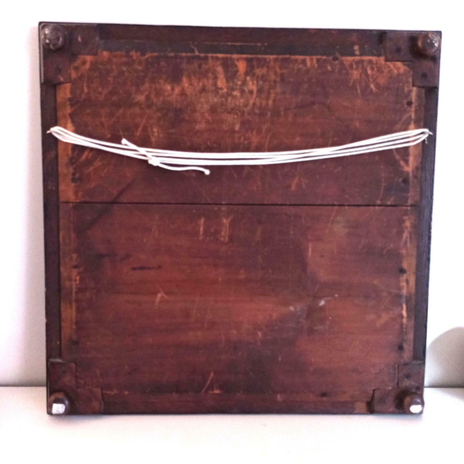 photo vintage Fantastical Folk Art  Reverse Glass Cut Glass Mirror