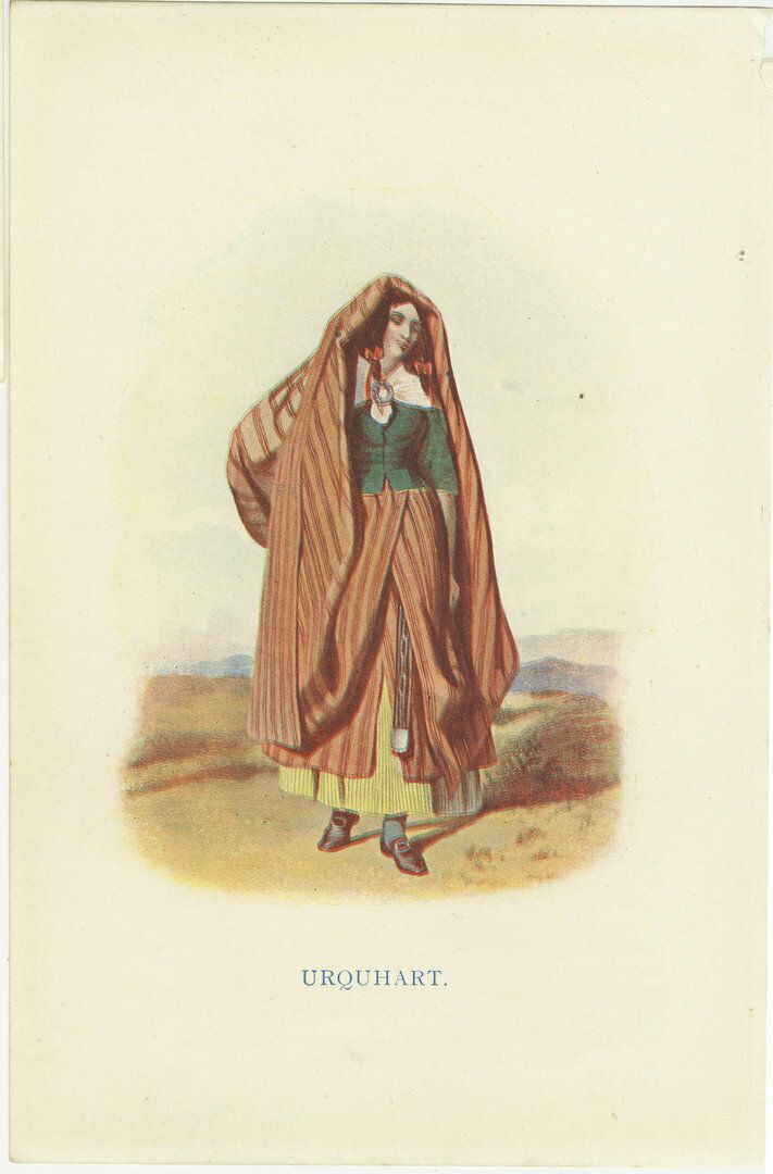 Set Of 4 Original Antique Prints Of Costumes Of The Clans Of Scotland, Women photo 278.0