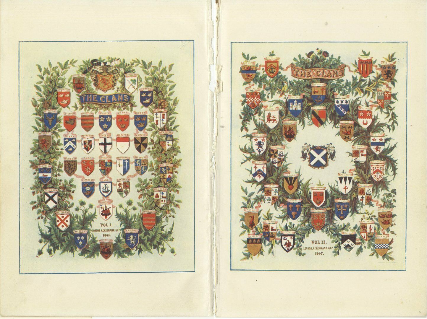 Set Of 2 Original Title Pages Of Mcian's Costumes Of The Clans Of Scotland