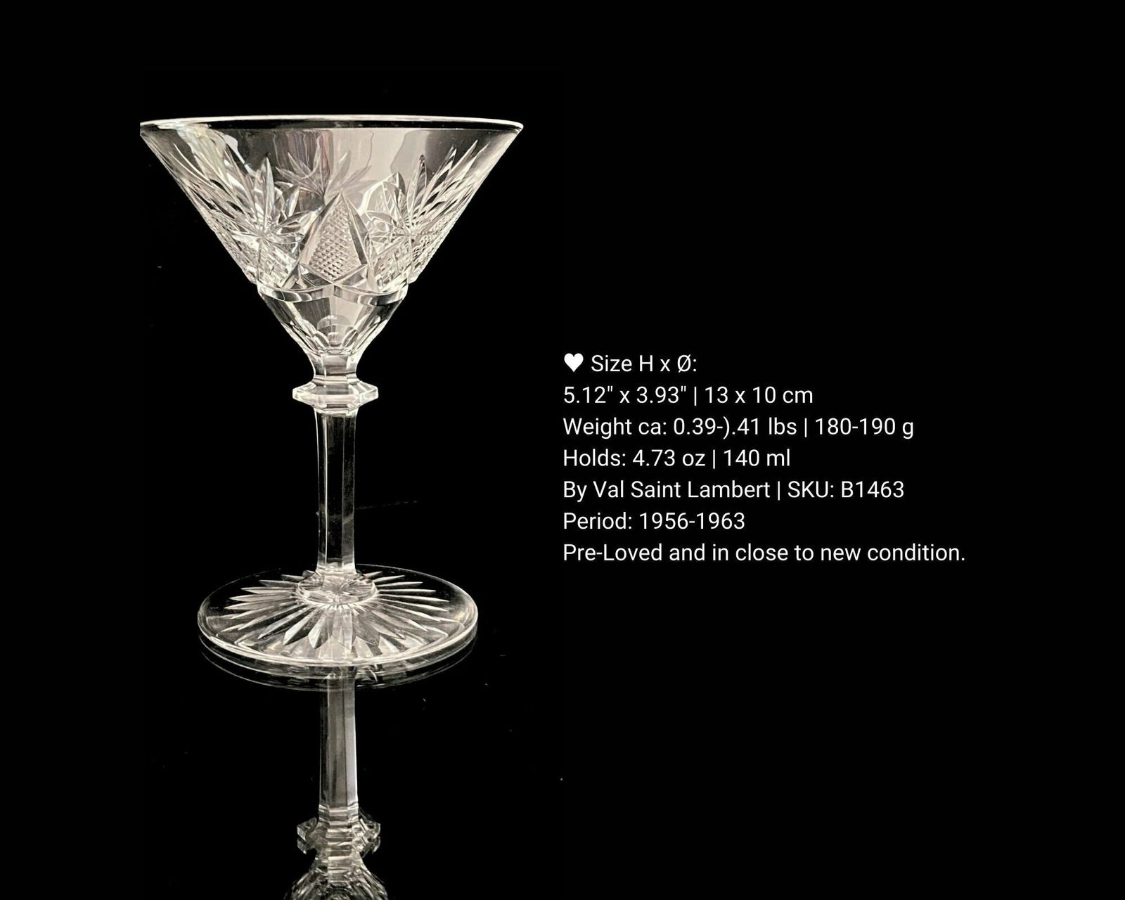 Val Saint Lambert Glazen | Champagne Of Martini | Maak Een Keuze | 6 Stuks | Patroon Berncastel | 1956–1963 photo furniture