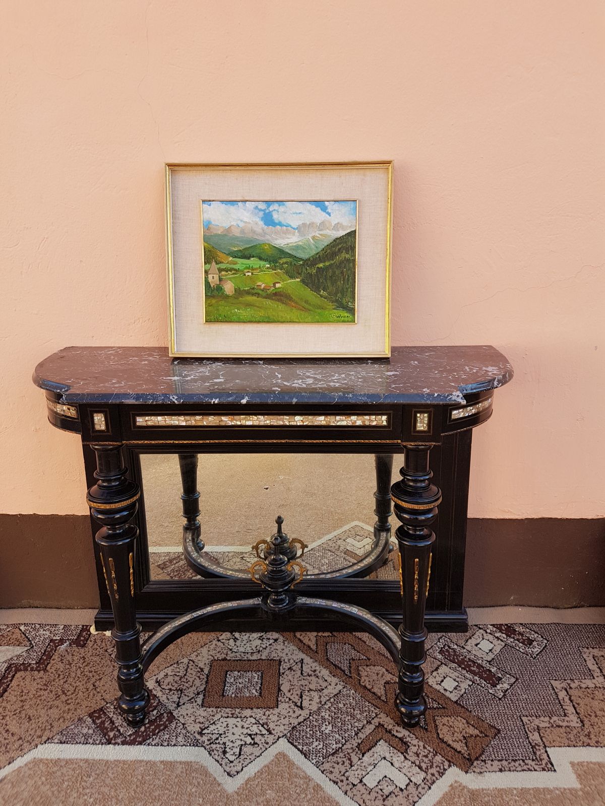 A Village In Europe Painting Oil On Canvas photo furniture
