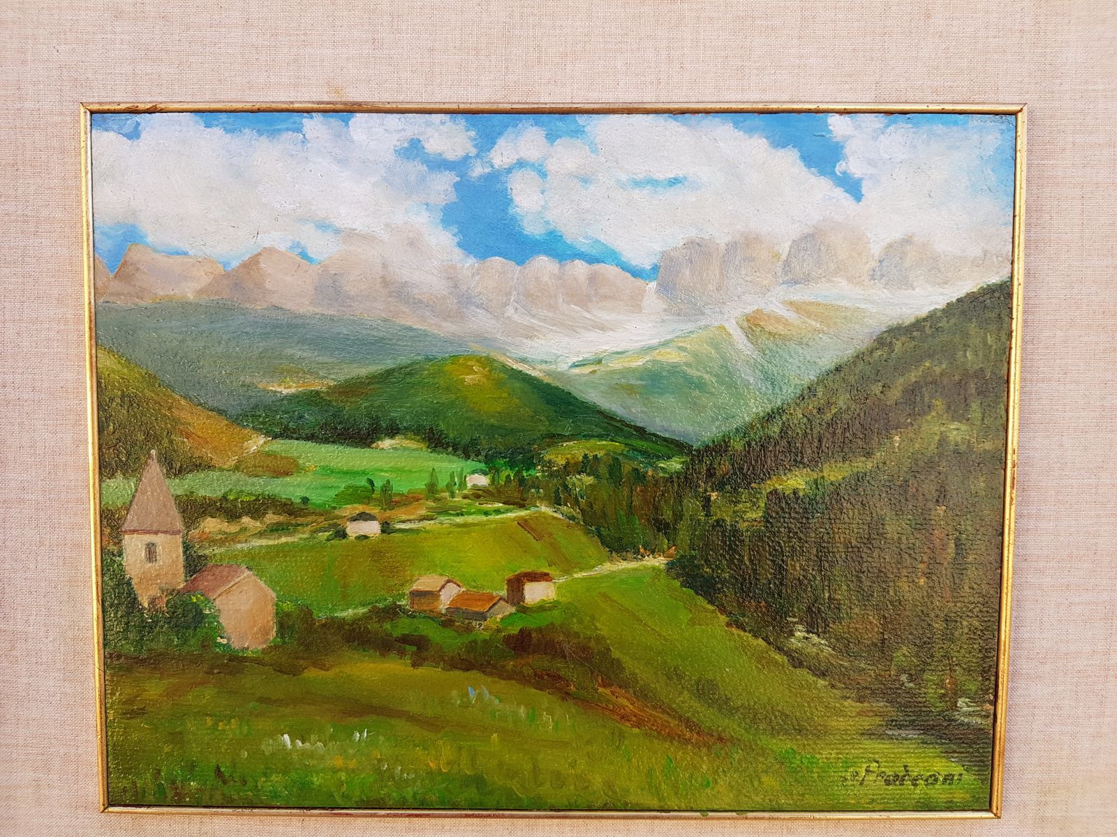 A Village In Europe Painting Oil On Canvas photo vinterior