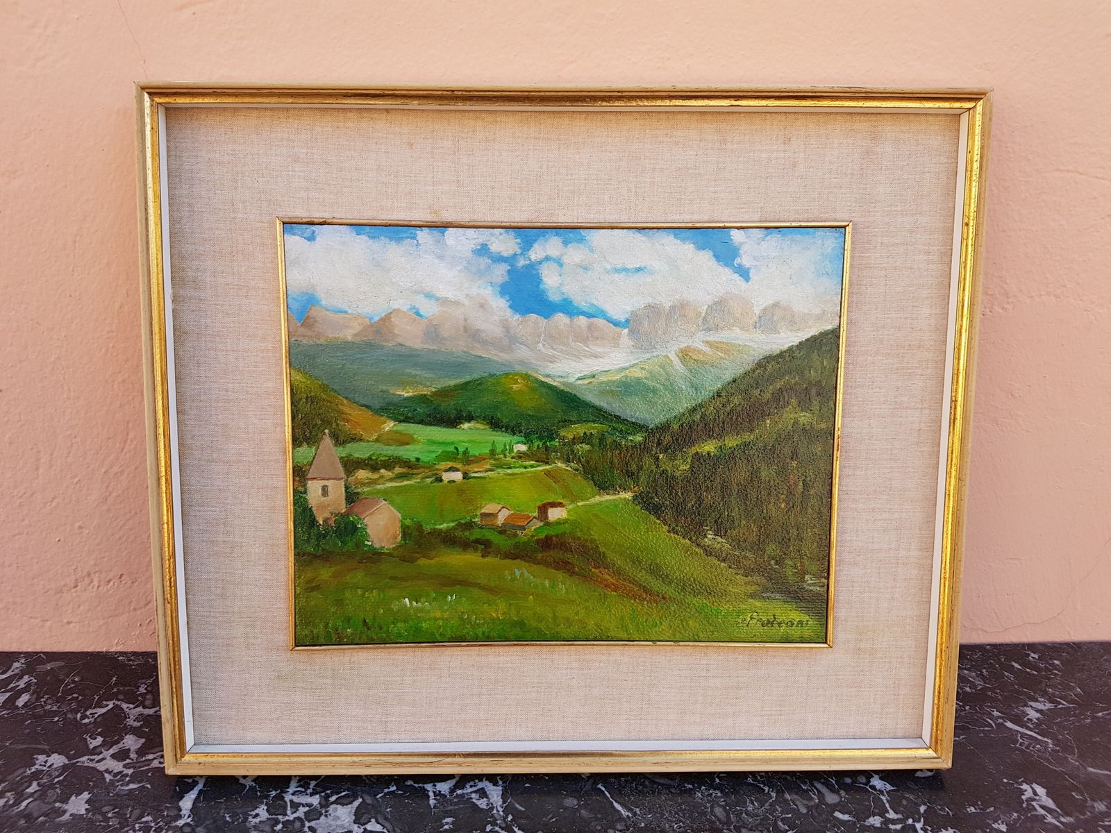 A Village In Europe Painting Oil On Canvas